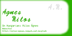 agnes milos business card